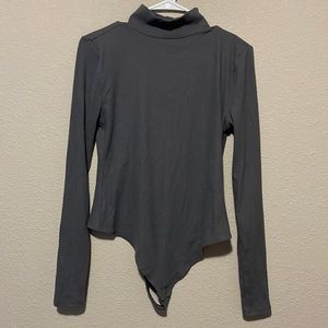 Grey turtleneck bodysuit
